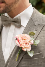 WILVORST drapp kockás esküvői öltöny részletek 494100-83