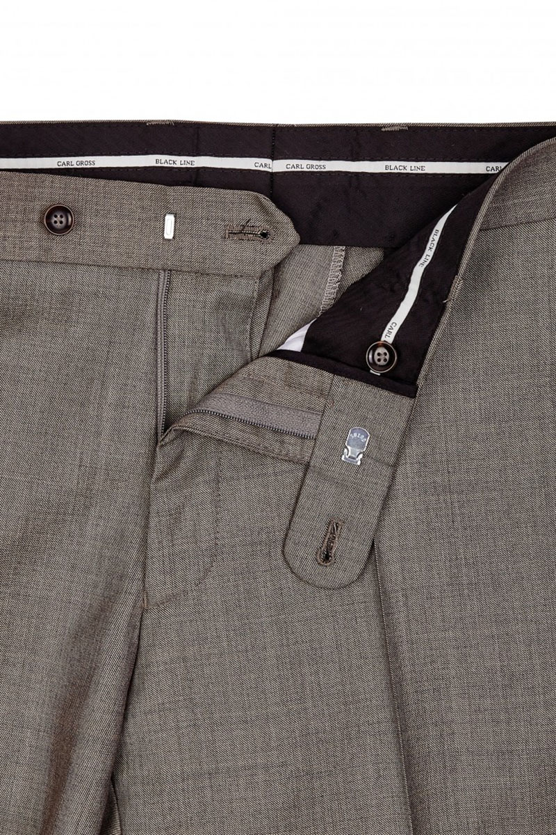 CARL GROSS modern fit világosbarna öltöny nadrág részletek 40-016N0-71
