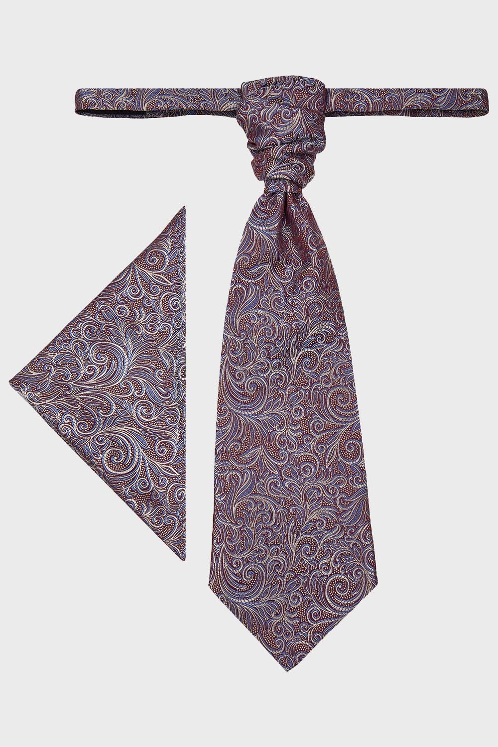 WILVORST bordó francia nyakkendő és díszzsebkendő 417120-55