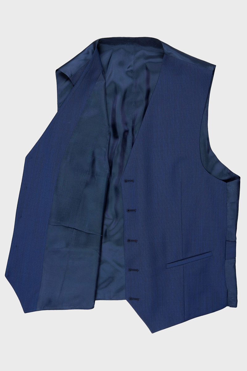 CLUB of GENTS slim fit kék öltöny mellény részletek 60-107S0-62