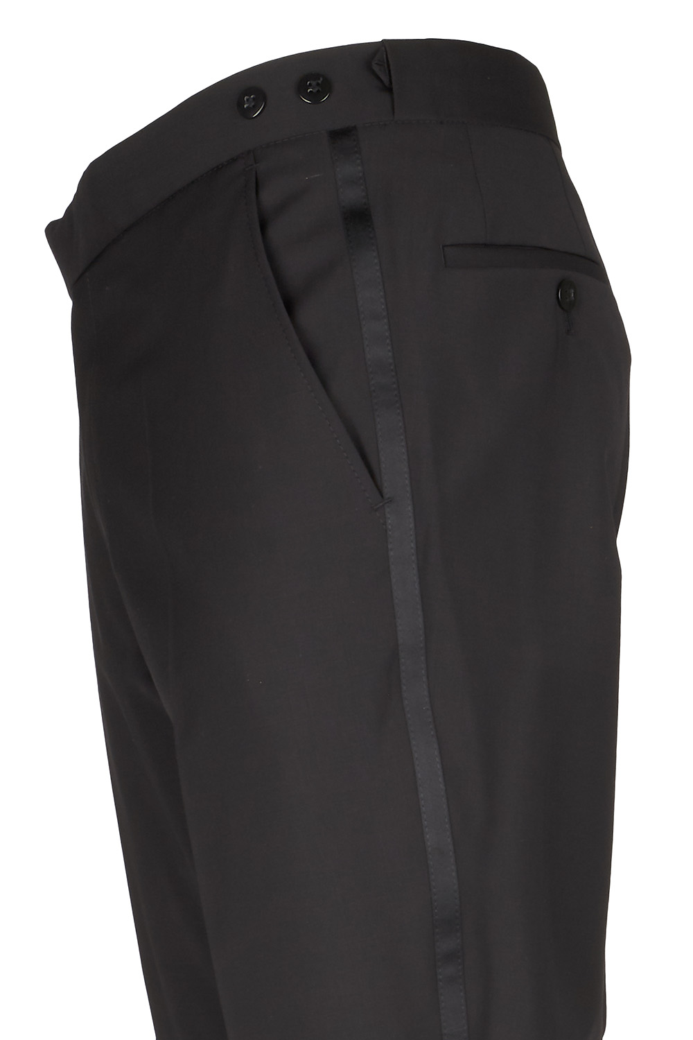 WILVORST slim fit fekete szmoking nadrág részletek 401600-10