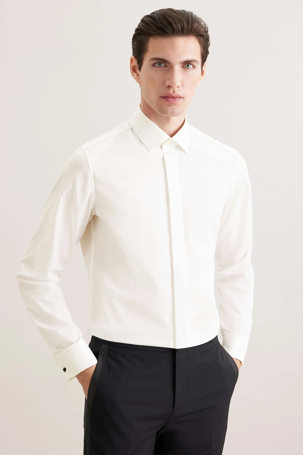 Vasalásmentes Seidensticker slim fit ekrü ing 01.675674-0021
