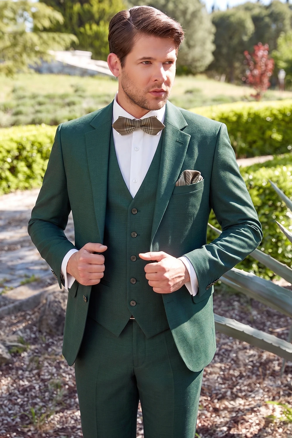 Fratelli Tallia di Delfino slim fit fűzöld esküvői öltöny FL2005/J14