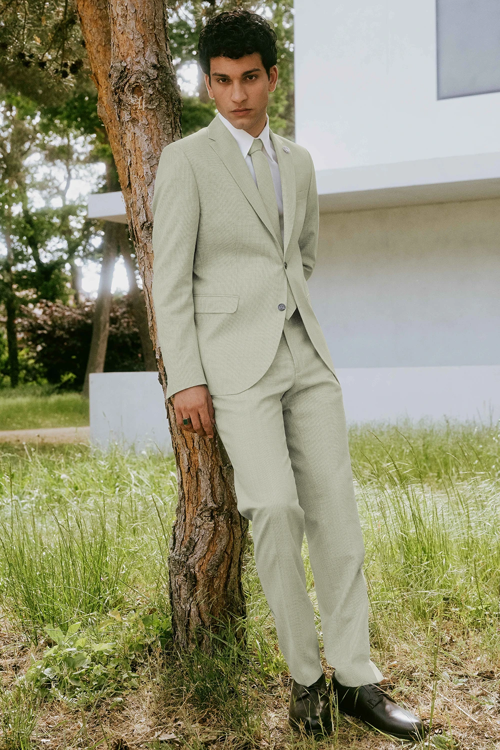 CLUB of GENTS slim fit világoszöld öltöny szett 50-184N1-51