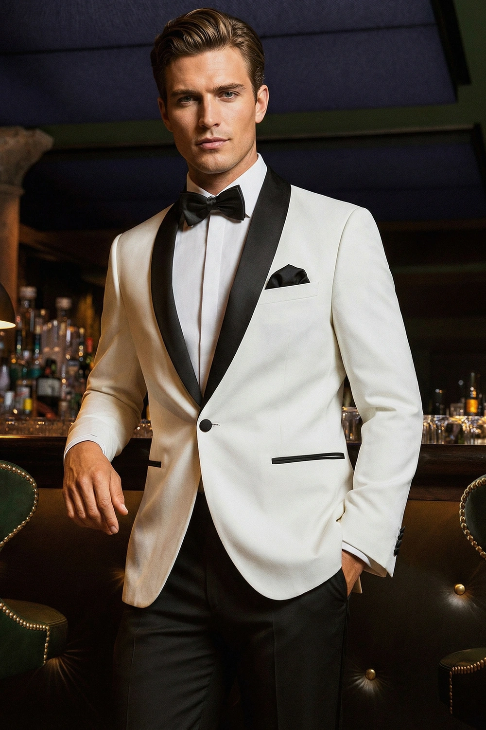 HEILEMANN slim fit fehér szmoking LEMANDEL/WHITE