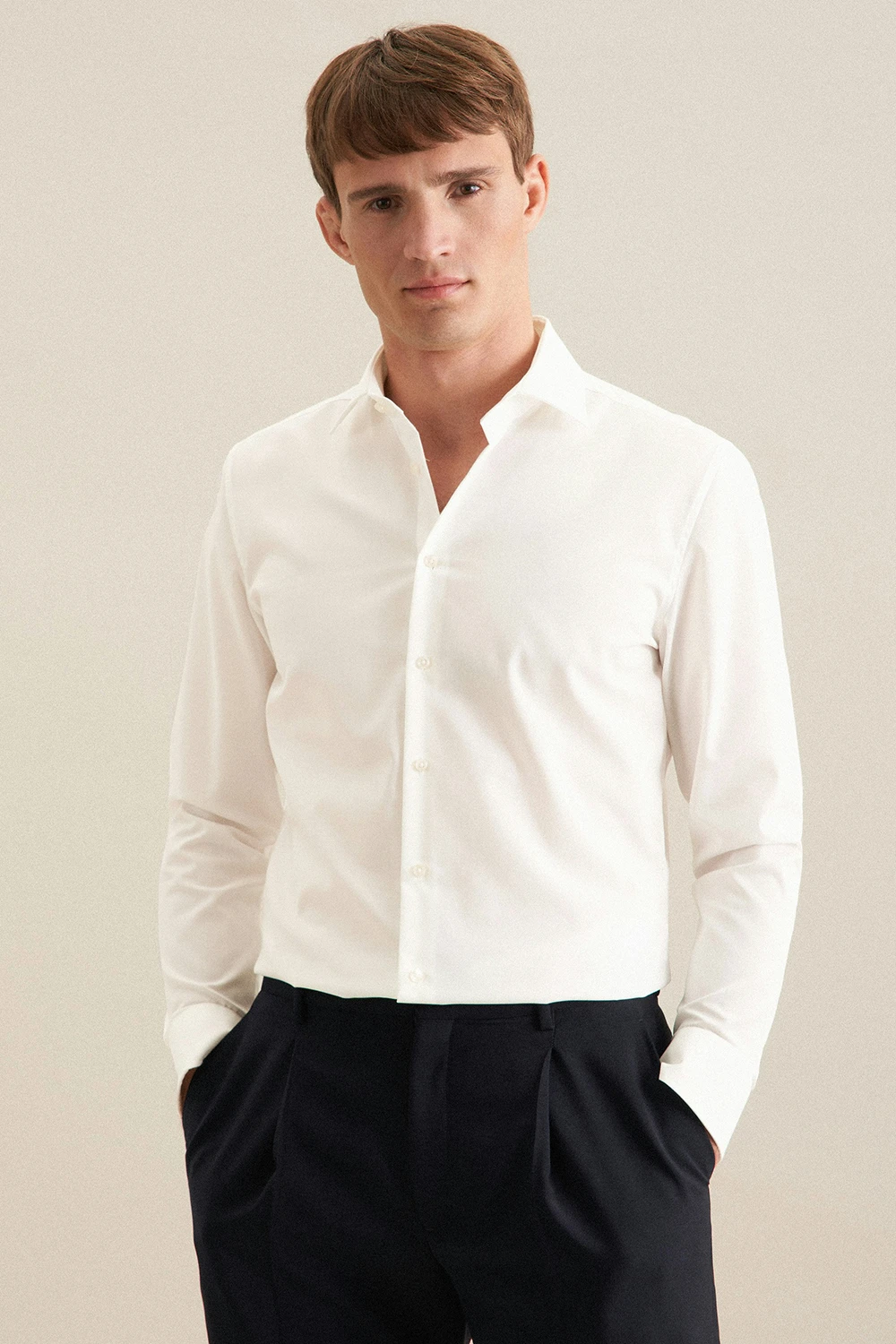 Seidensticker slim fit ekrü ing 01.675198-0021