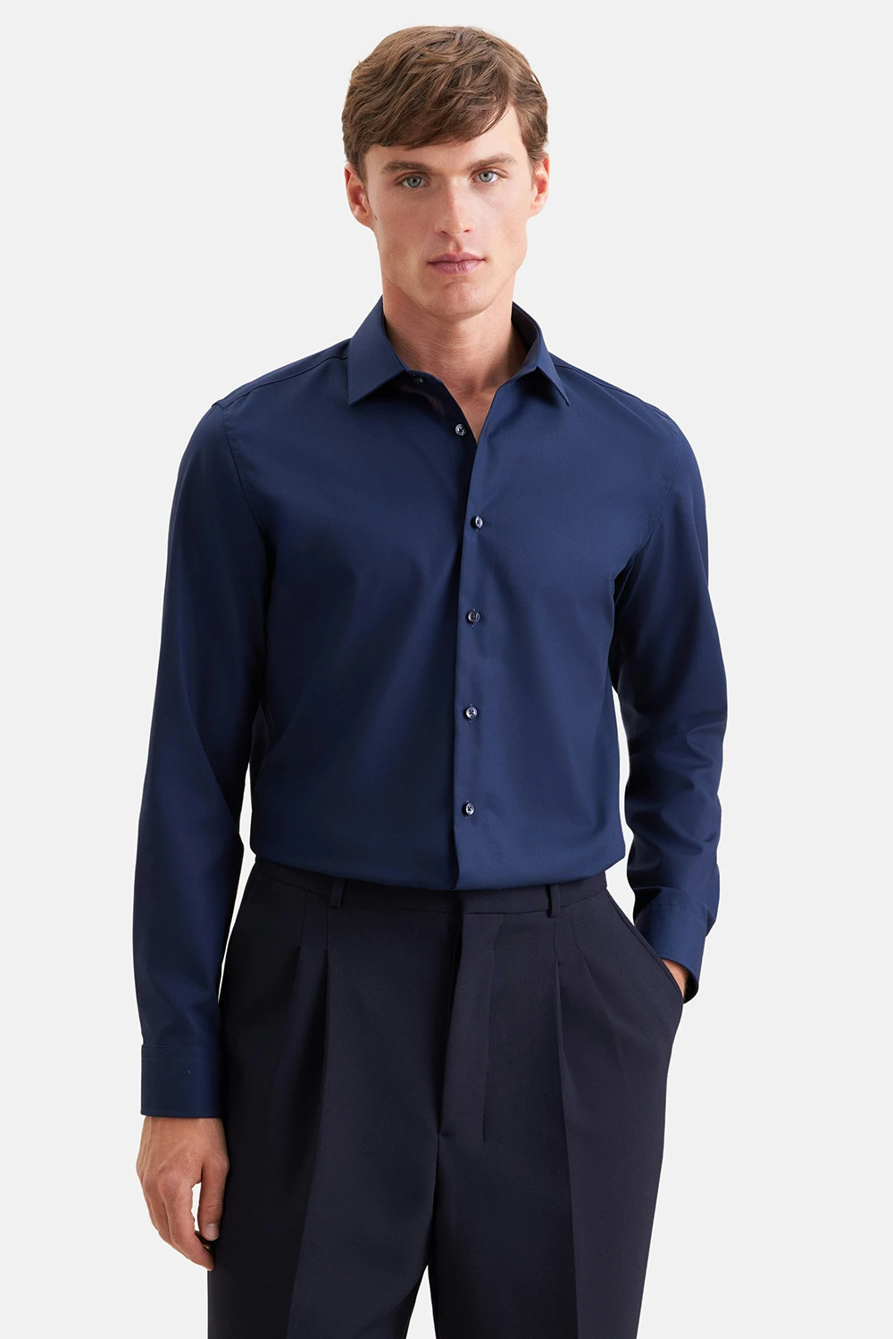 Seidensticker slim fit sötétkék ing 01.675198-0019