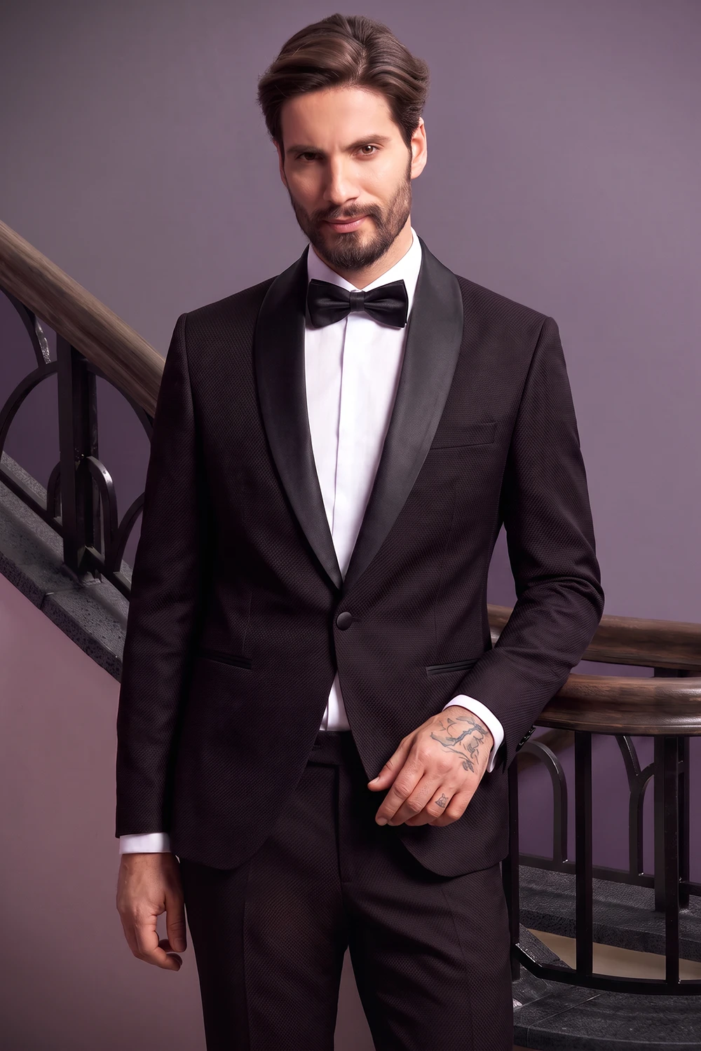 HEILEMANN slim fit burgundi szmoking AS18003/7