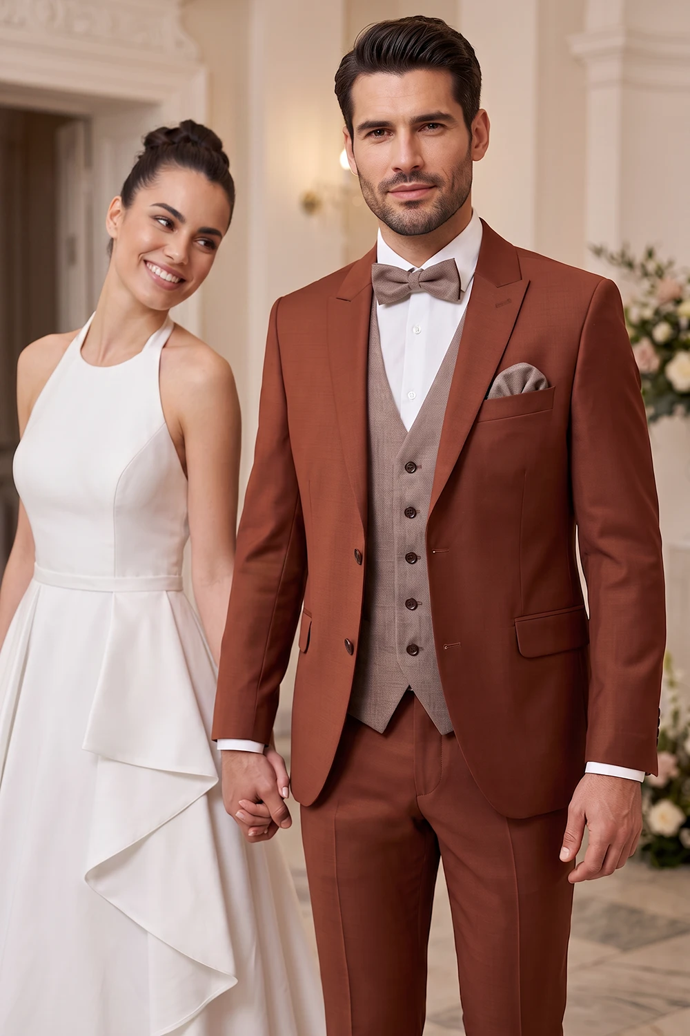 HEILEMANN slim fit vörösesbarna esküvői öltöny IKBROADWAY/465542